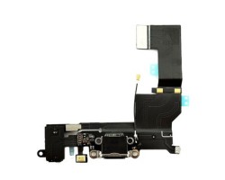 Töltő csatlakozó / rendszer Apple iPhone SE fekete lightning (3,5mm csatlakozó, mikrofon) 